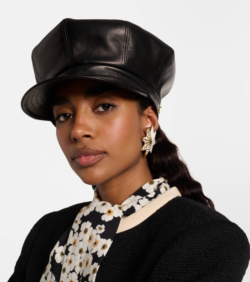 Valentino VLogo leather newsboy cap outlook