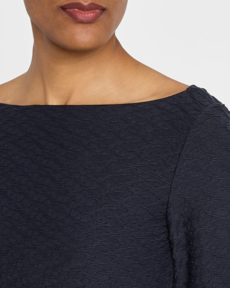 Bateau-Neck Textured Jersey Blouse 5