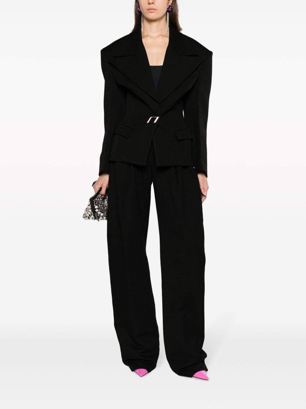 single-breasted fitted blazer - 2