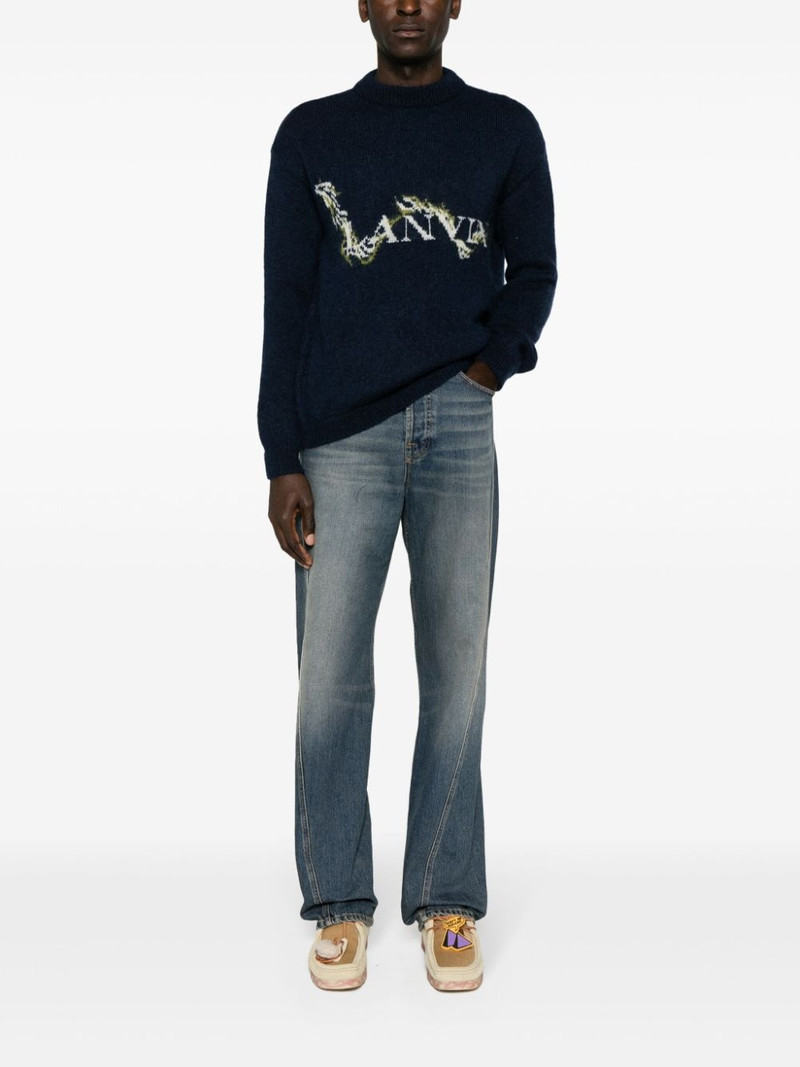 Lanvin mock-neck logo-jacquard jumper outlook