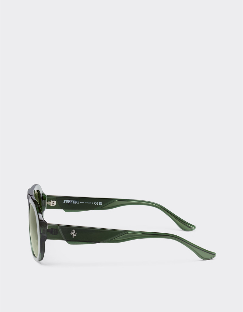 Ferrari sunglasses in transparent dark green acetate with green lenses 4