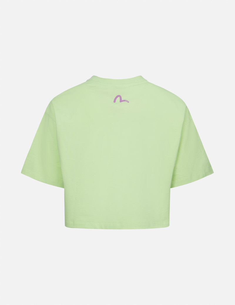 EVISU ONIGIRI DARUMA AND HEART PRINT CROPPED T-SHIRT outlook