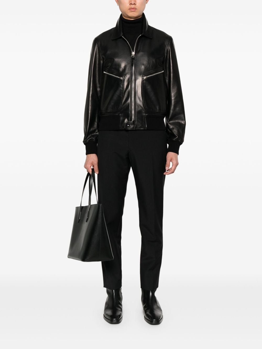 leather bomber jacket - 2