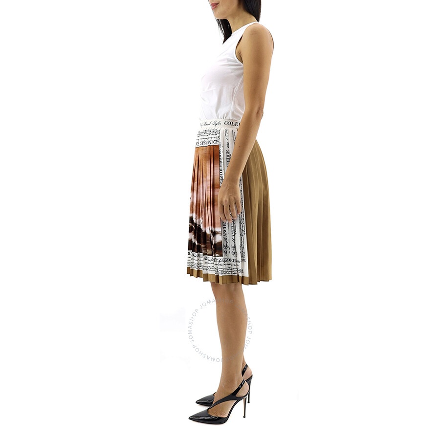 Burberry Ladies Mariner Print Pleated Cady Skirt - 2