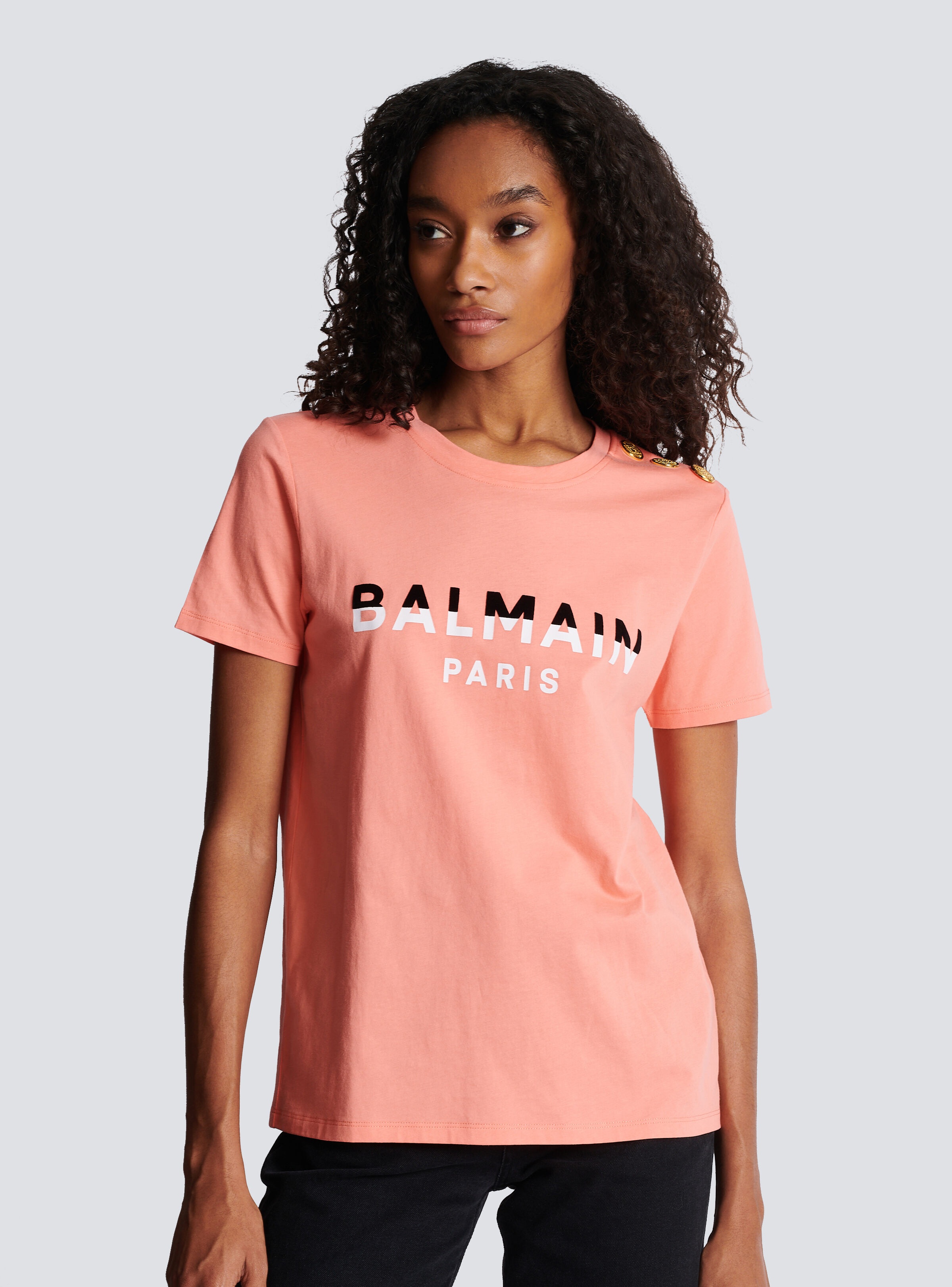 Flocked Balmain Paris T-Shirt - 7