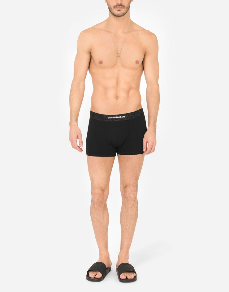 Two-way stretch cotton boxers with patch - 2