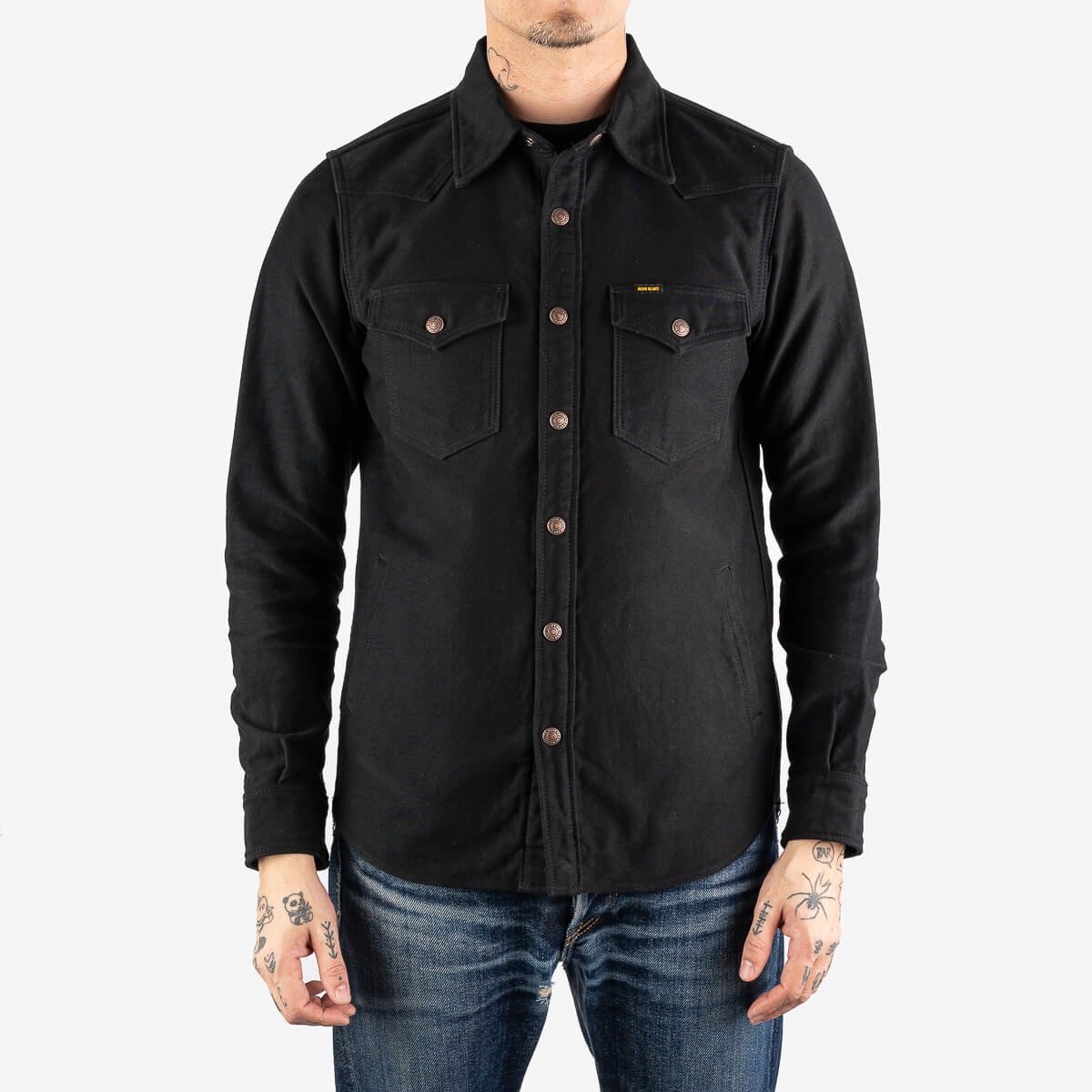 IHSH-331-BLK 12oz Moleskin CPO Shirt - Black - 2