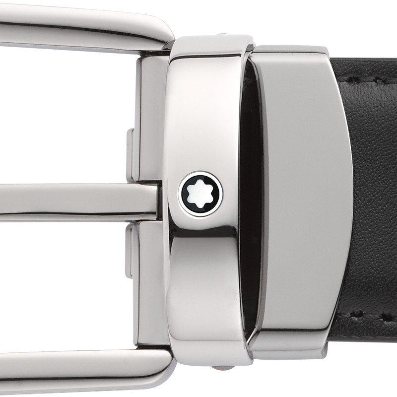 Horseshoe buckle black/brown 30 mm reversible leather belt 5