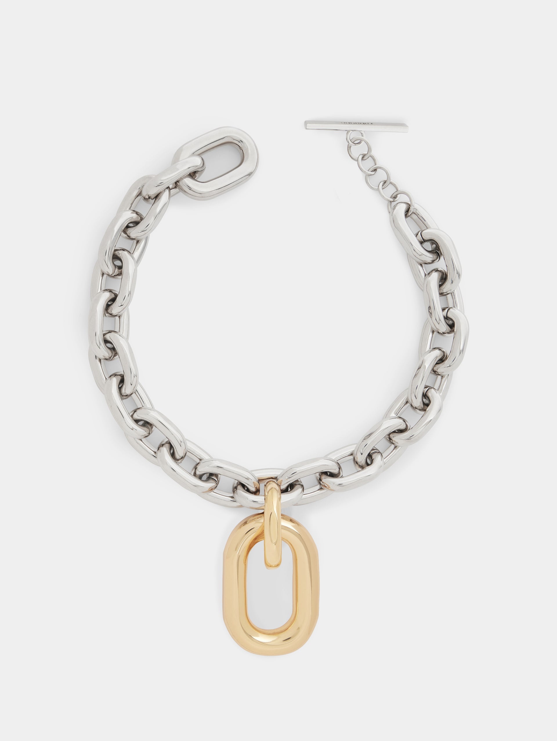 rabanne SILVER/GOLD XL LINK NECKLACE | REVERSIBLE