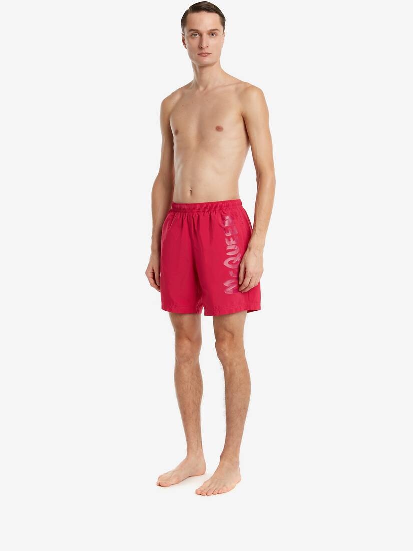 Mcqueen Graffiti Swim Shorts in Fuxia/pink - 3