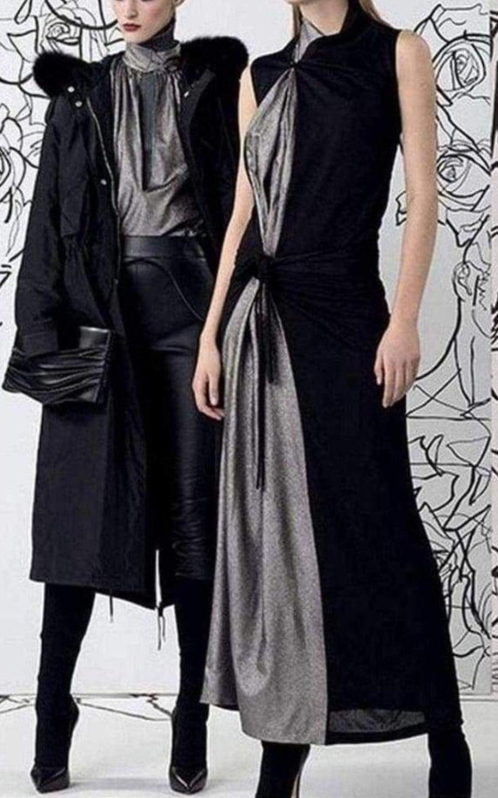 Black Metallic Maxi Dress - 2