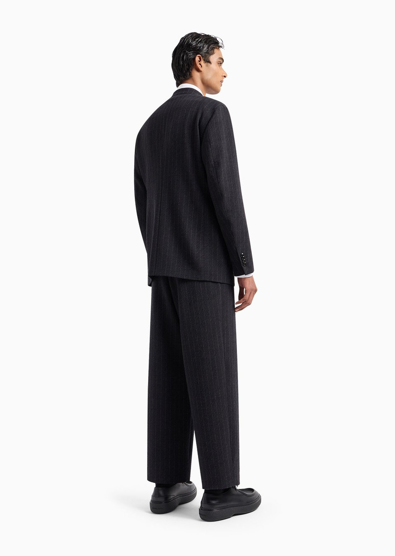 Upton Line single-breasted suit in pinstriped jacquard virgin wool 3