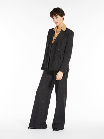 Max Mara Double-breasted blazer in pinstriped jersey outlook