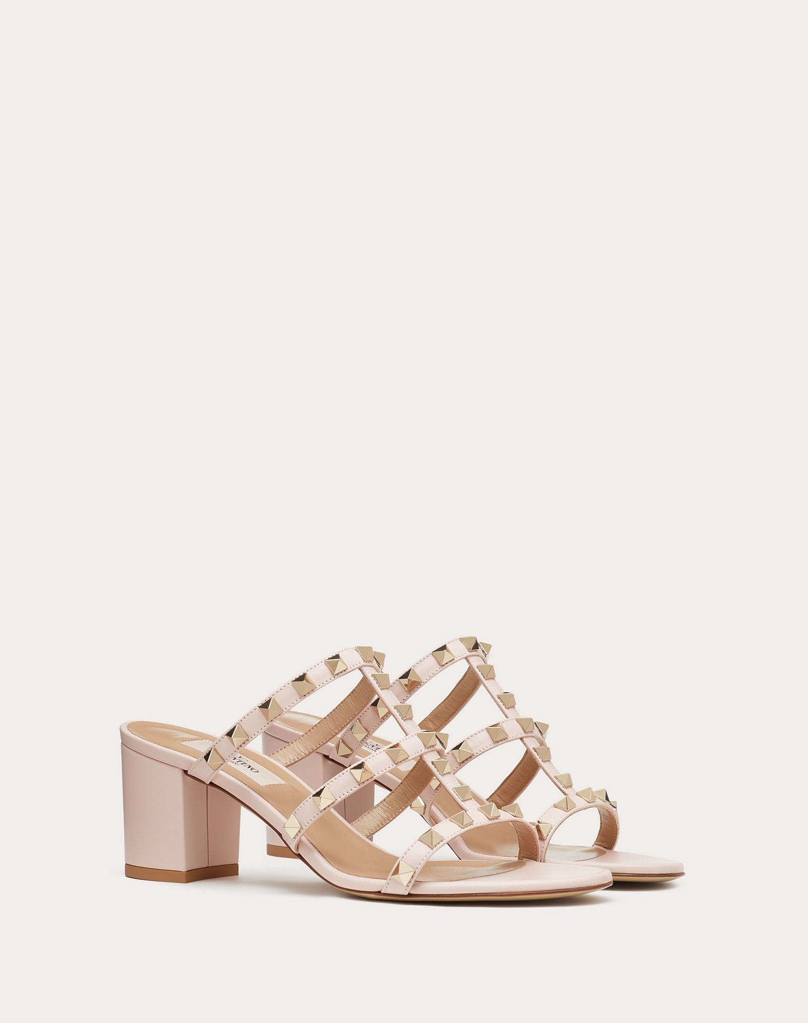 Rockstud Calfskin Leather Slide Sandal 60 mm - 2