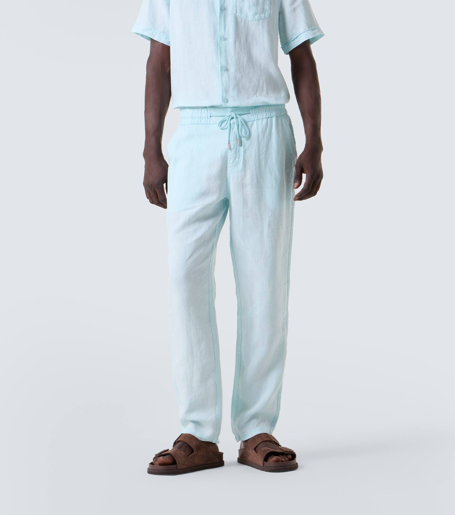 Linen straight pants - 3