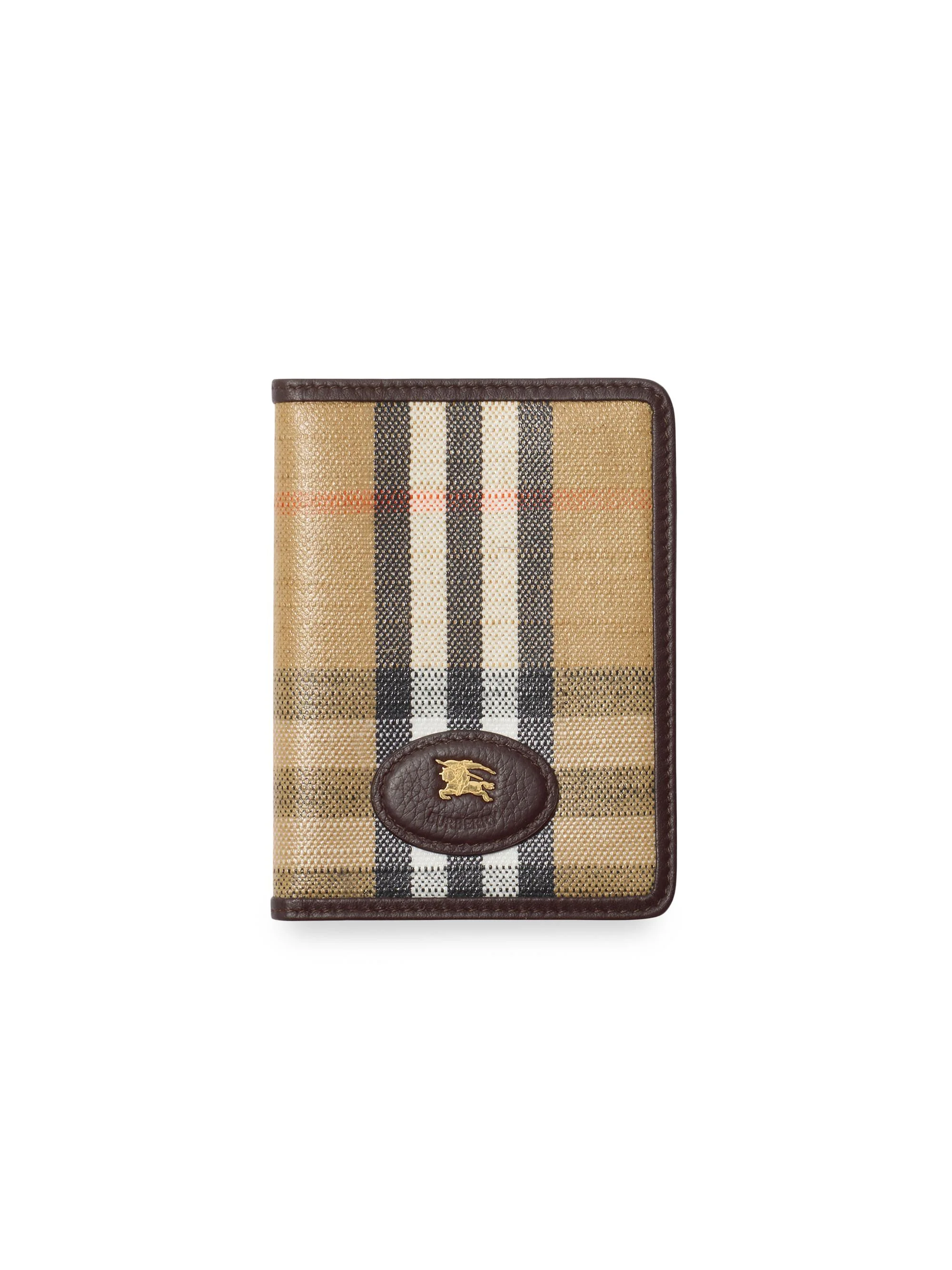 Women's Check Bifold Passport Case - Sand - 1
