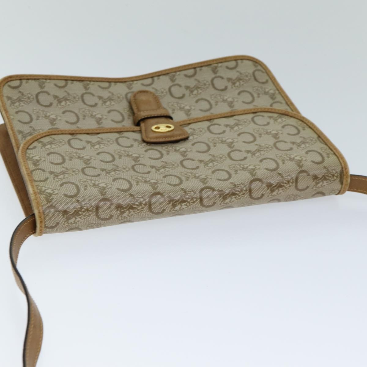 CELINE C Macadam Canvas Shoulder Bag Beige - 6