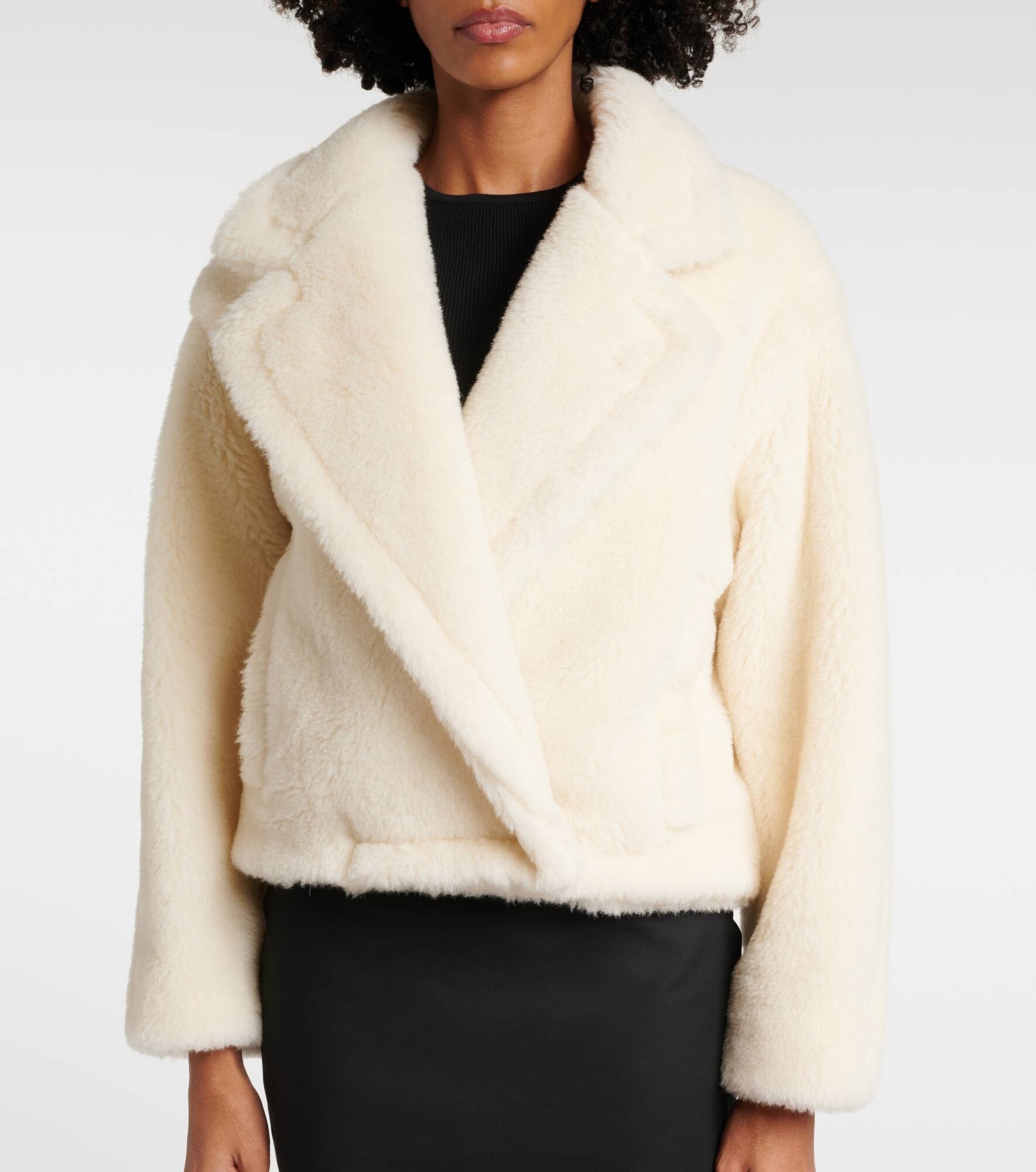 Oggeri alpaca, wool, and silk teddy coat - 6