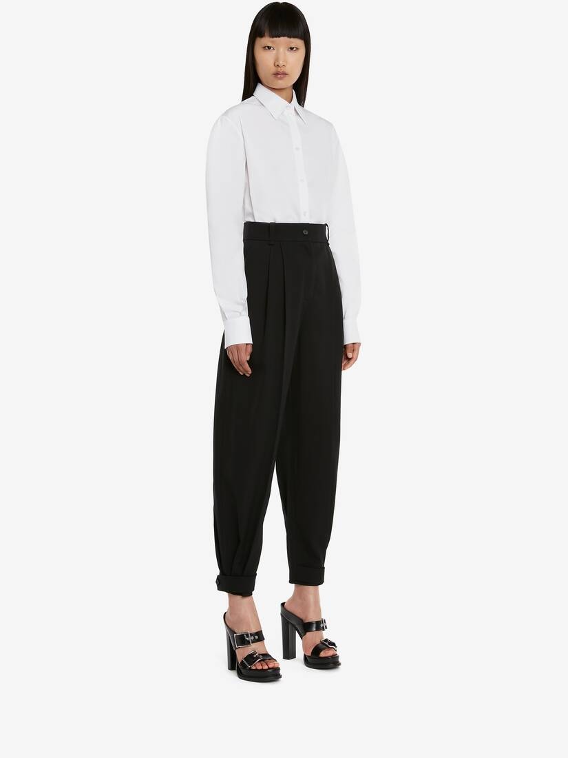 Women's Military Trousers in Black - 2