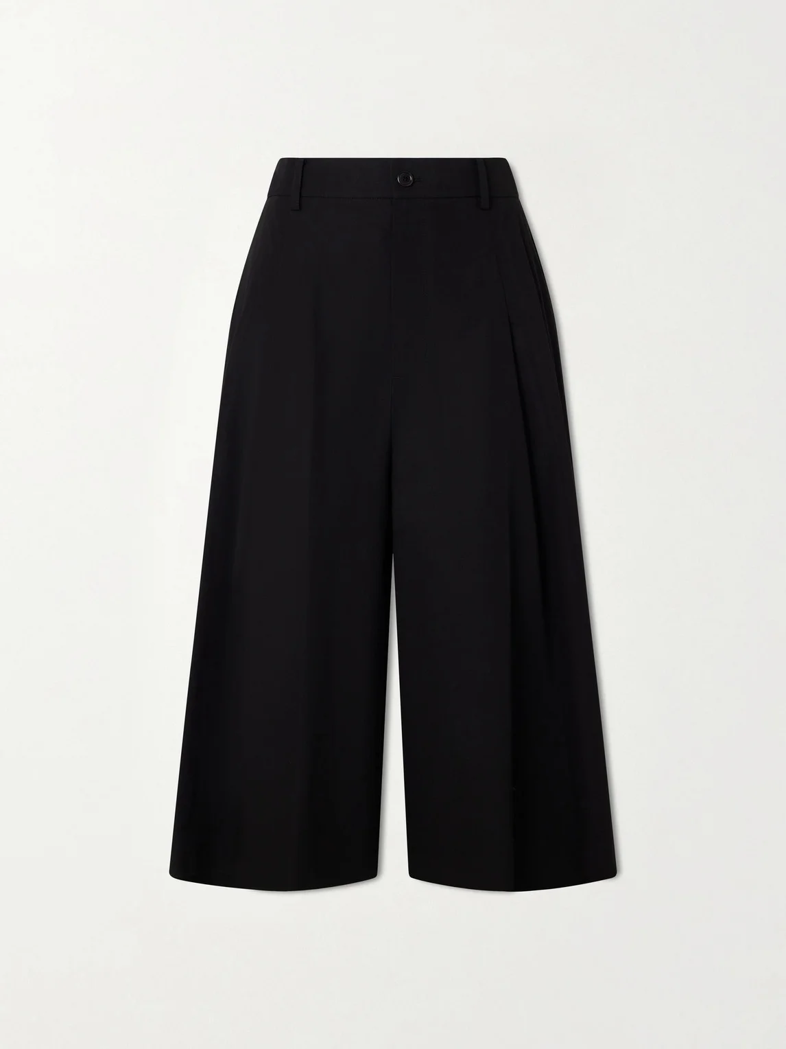 Cotton-Blend Wide-Leg Bermuda Shorts - 1