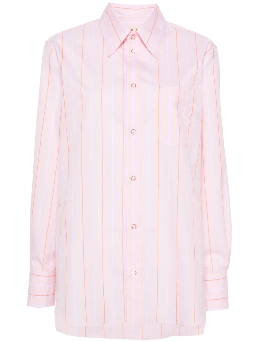 striped poplin shirt - 1