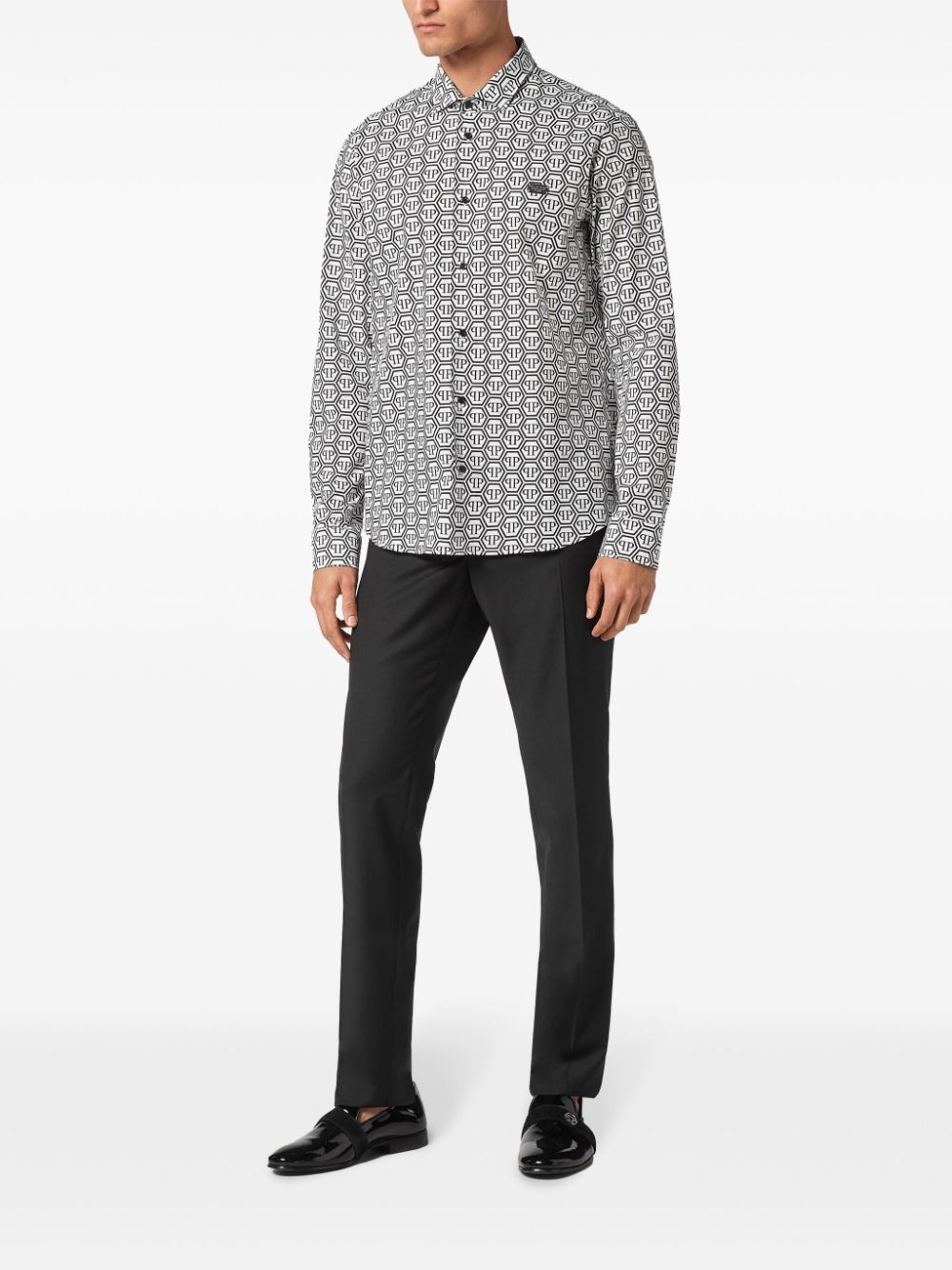 monogram-print shirt - 2
