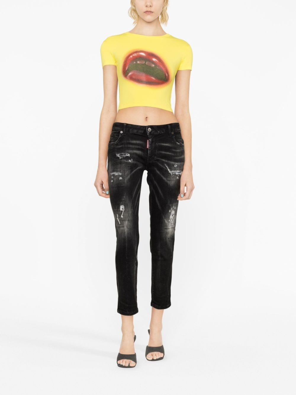 ripped high-waisted jeans - 3