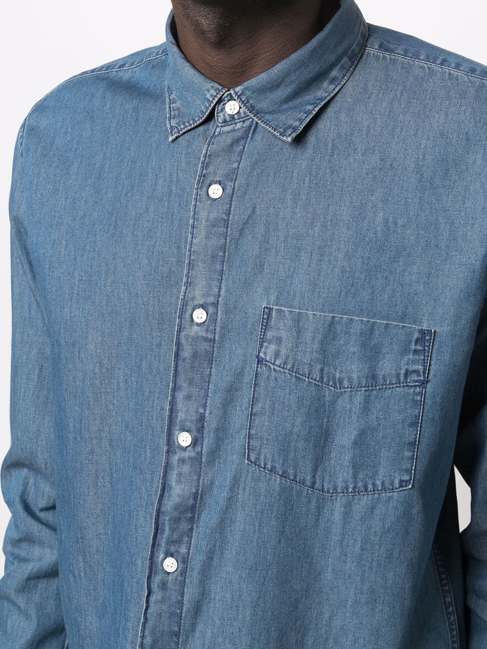 pocket button-up denim shirt - 5