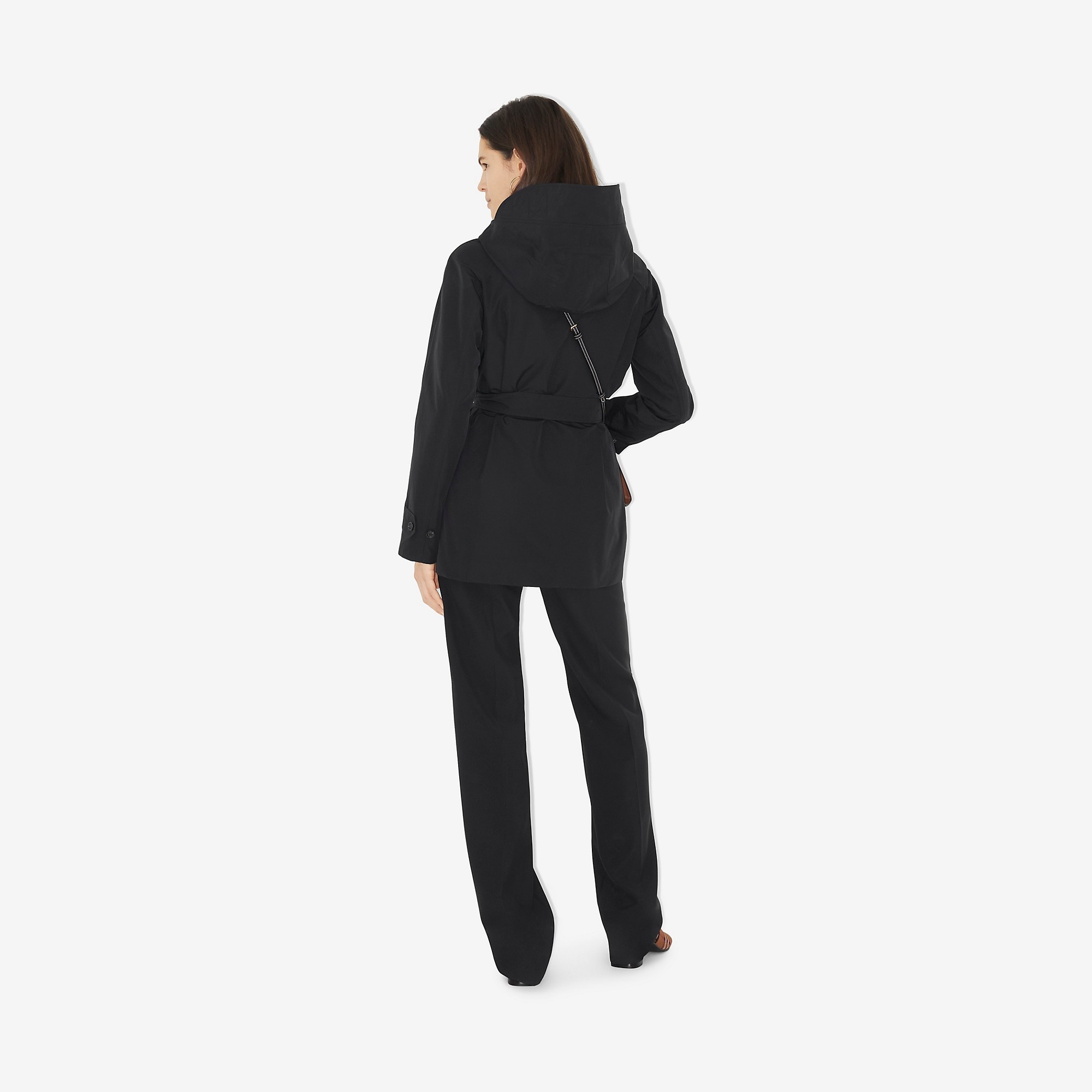 Technical Cotton Faille Hooded Car Coat - 4