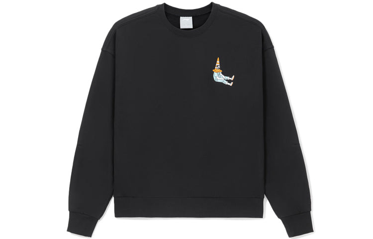 Li-Ning Skateboard Series Back Cartoon Printing Loose Round Neck Pullover 'Black' AWDS165-3 - 2