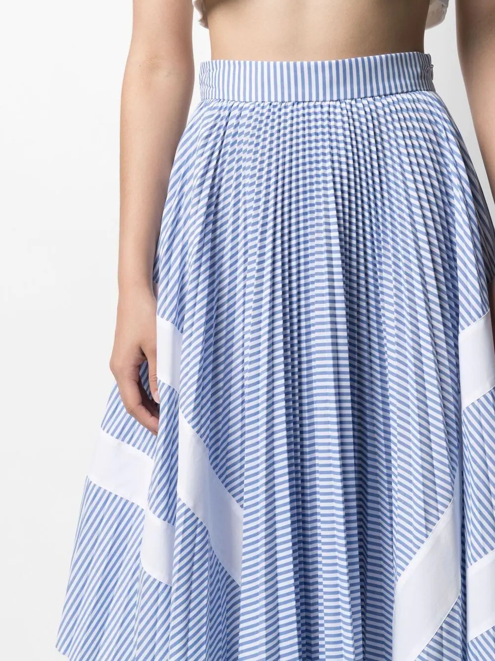 pinstriped asymmetric skirt - 5