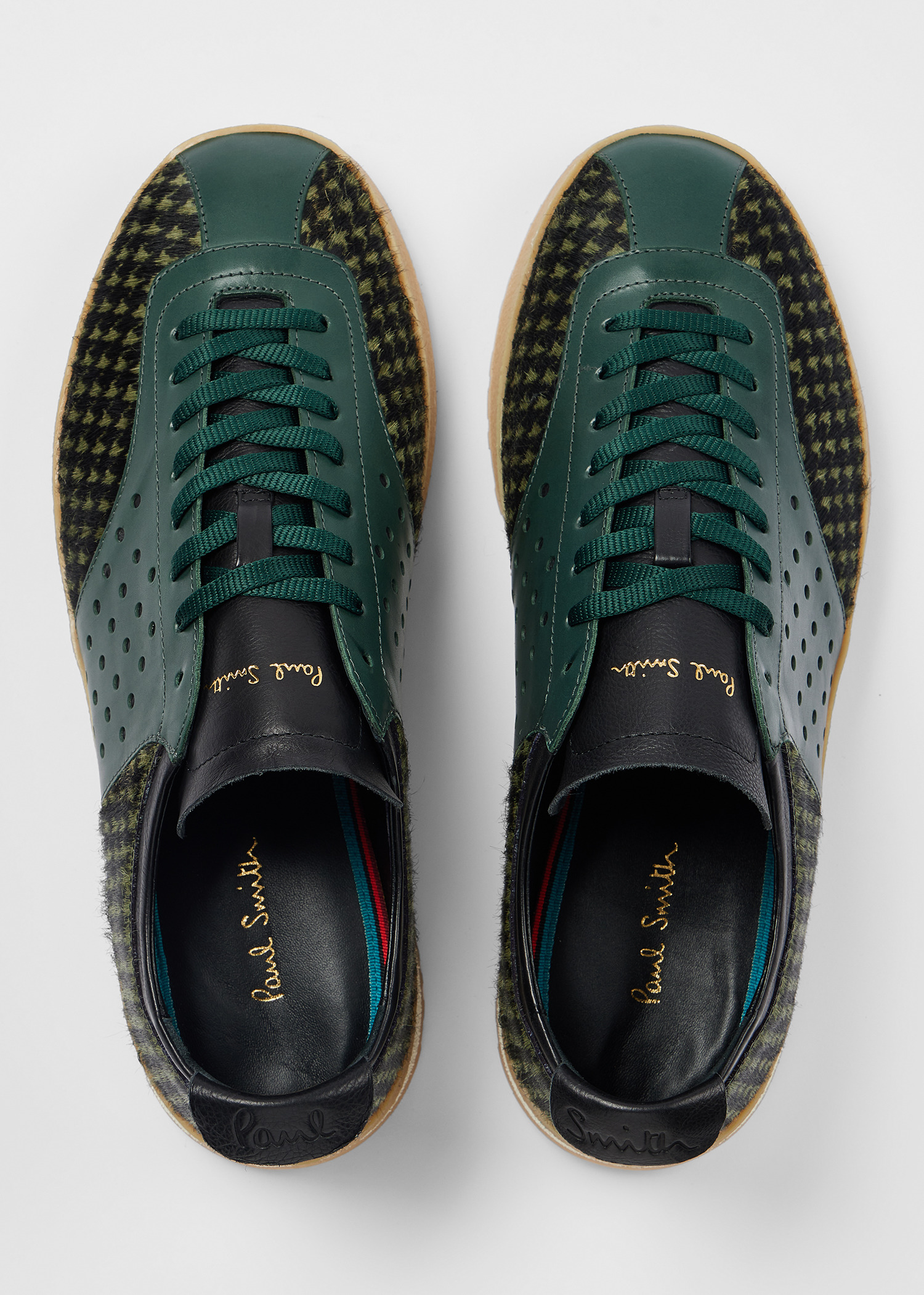 Green Houndstooth 'Zephyr' Trainers - 5