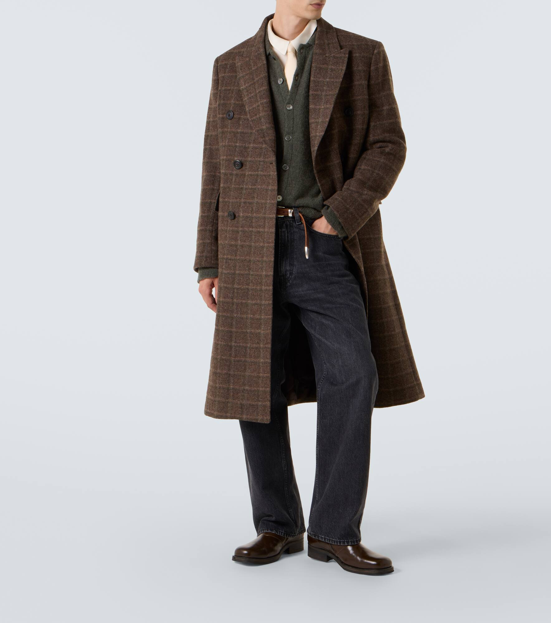 Whale checked virgin wool coat - 2