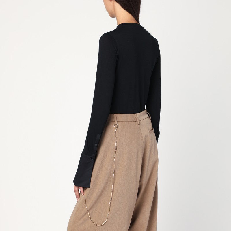 DARKPARK Nora black top with shirt cuffs - 2