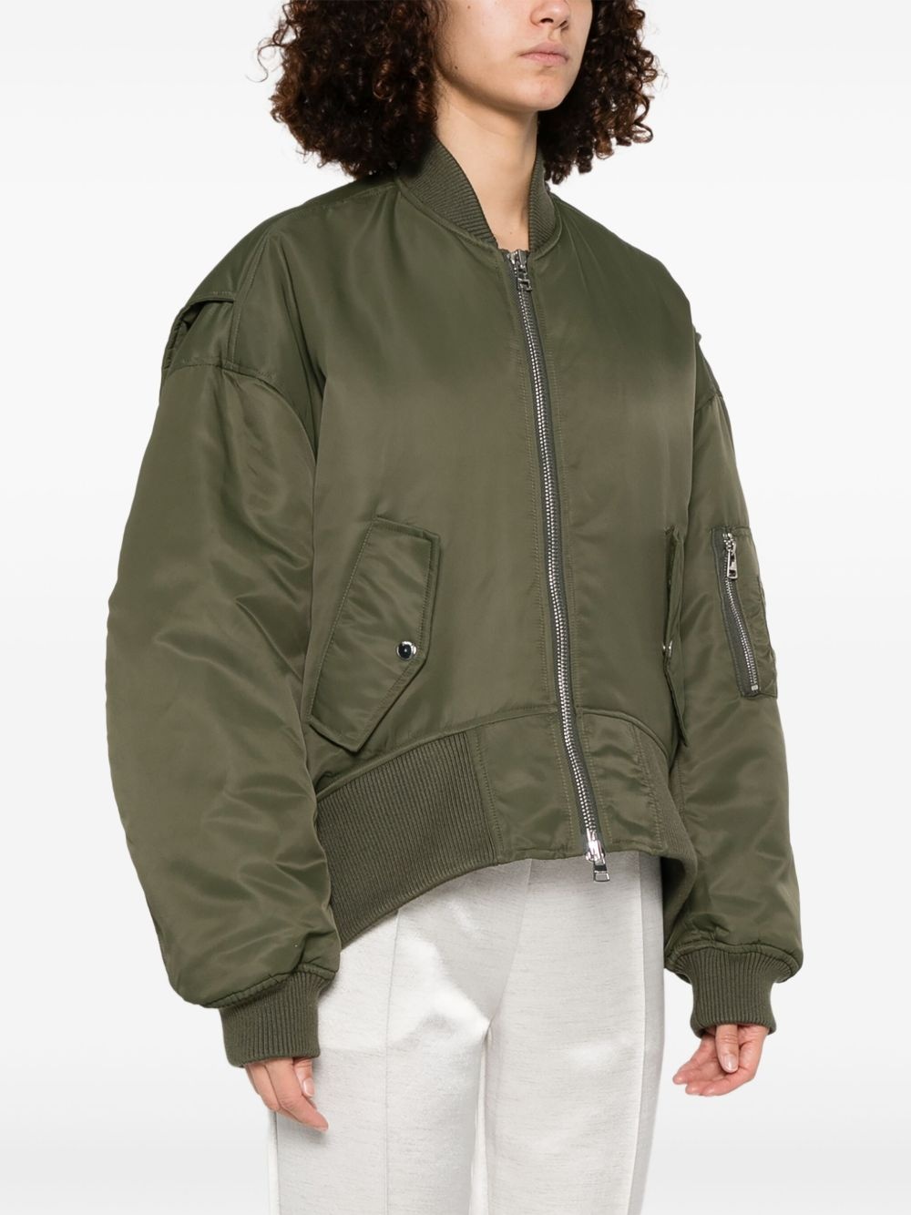 curved-hem bomber jacket - 3