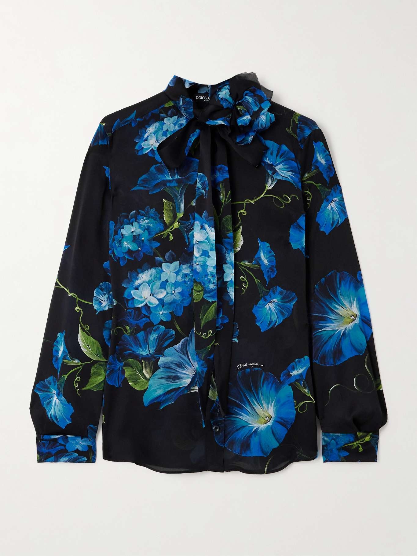 Floral-print silk blouse - 1