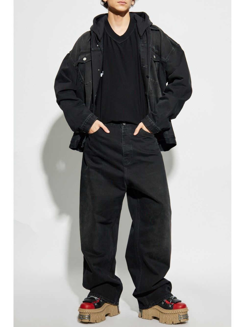 hooded denim jacket - 2