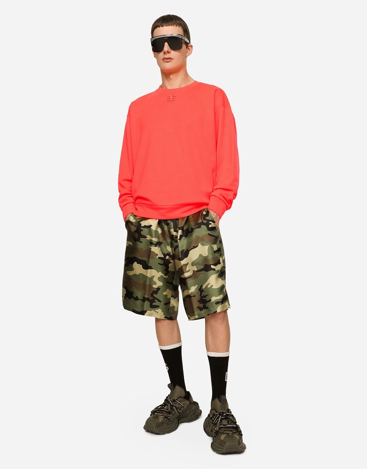 Silk shorts with camouflage print and patch - 2