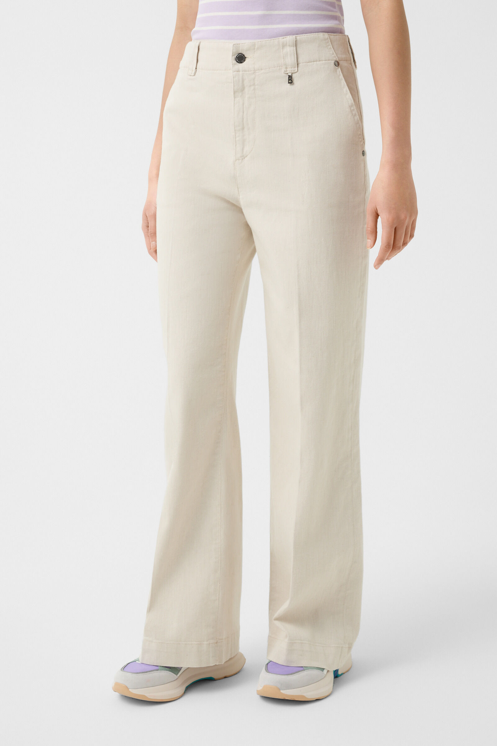 Rica wide fit pants in Sand - 2