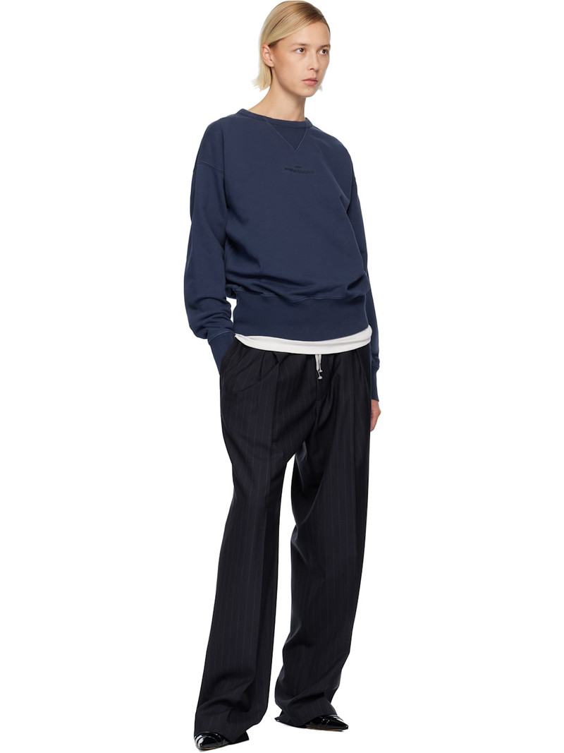 Maison Margiela Navy Embroidered Logo Sweatshirt outlook