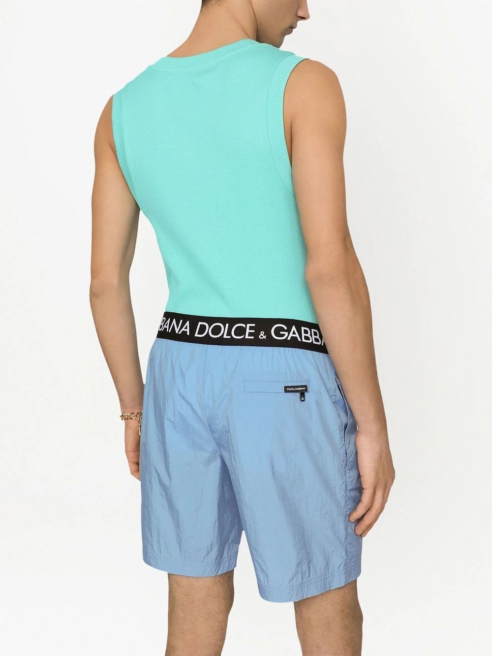 logo-waist swim shorts - 4