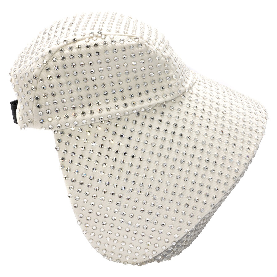 Open Box - Burberry Men's Optic White Crystal Mesh Bonnet Cap, Size Medium - 5