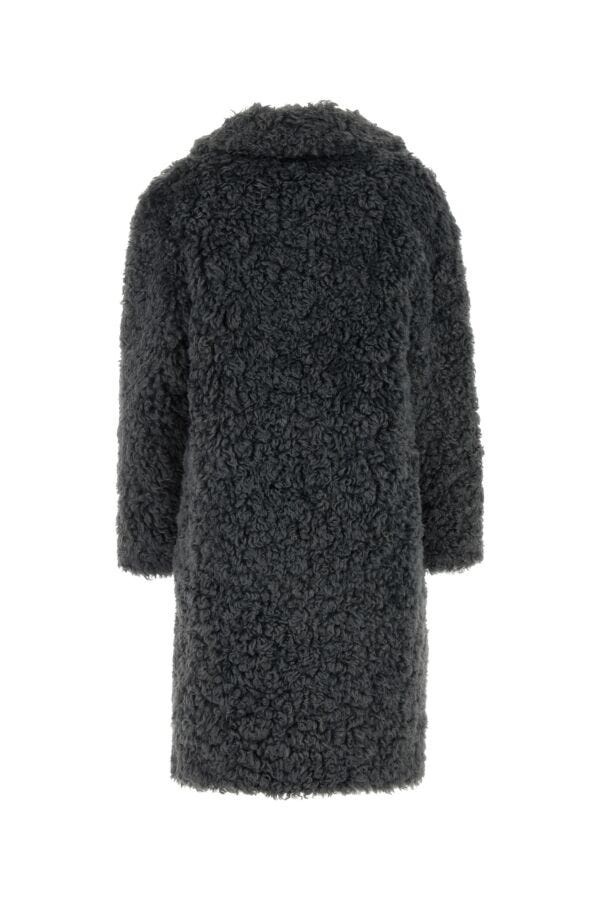 Dark grey Camille Cocoon eco fur coat - 2