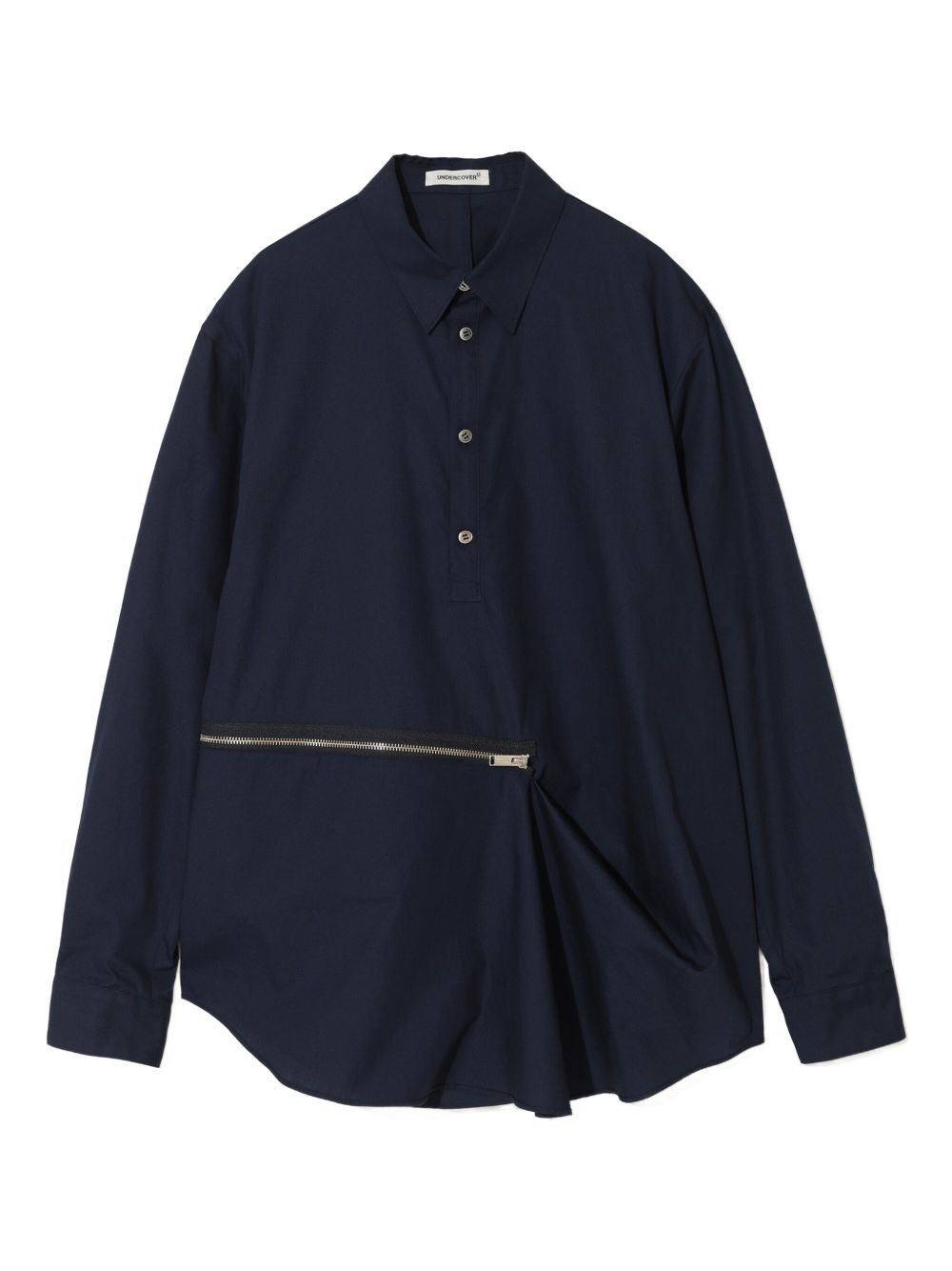 zip-detail draped shirt - 1