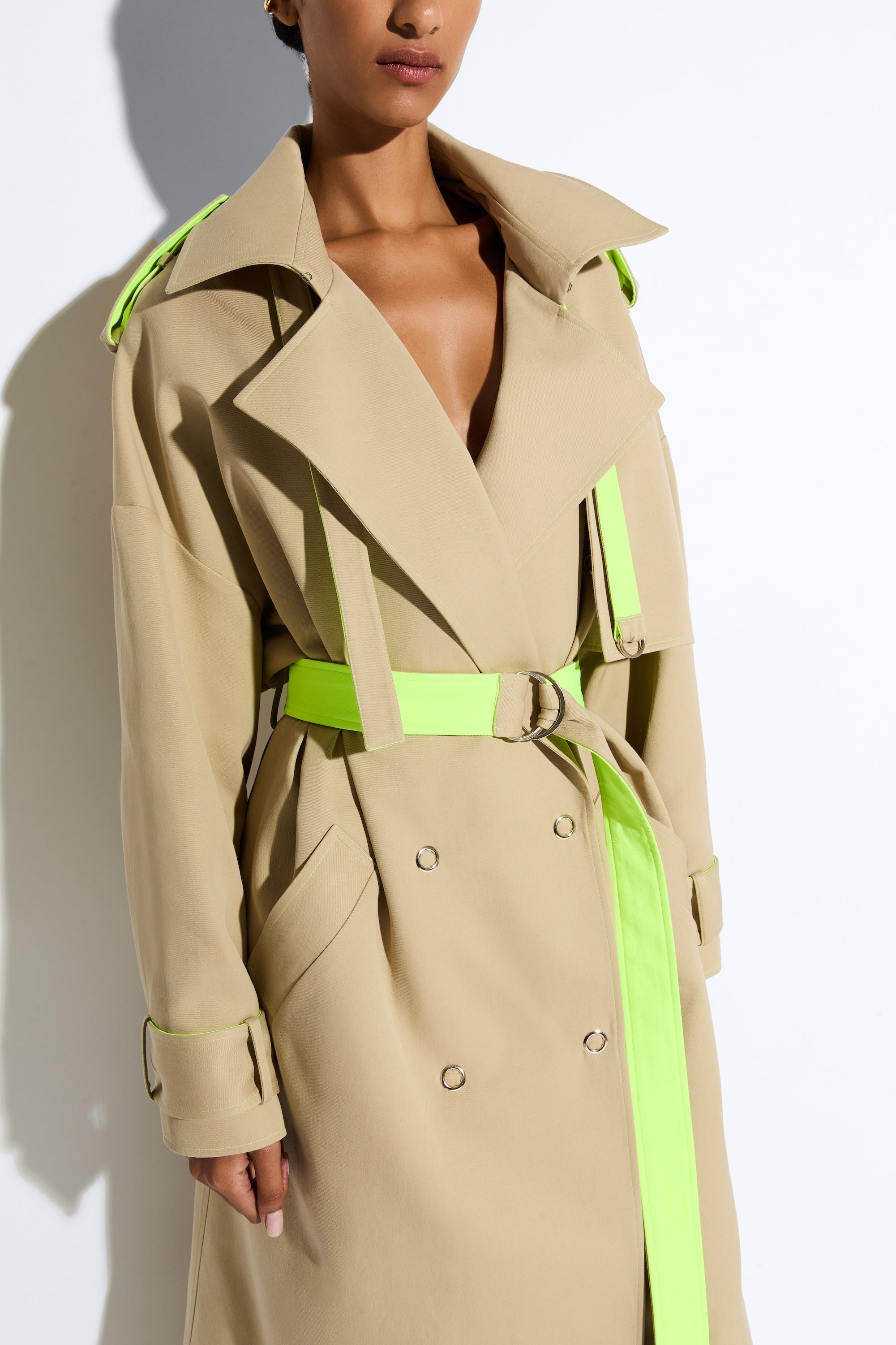 Cotton Double Breasted Trench - 4