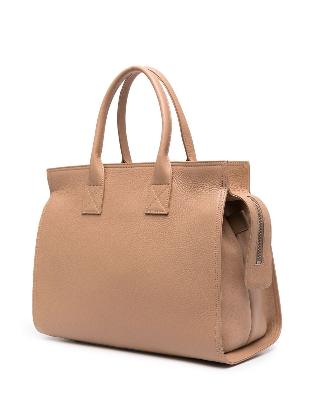 logo-debossed leather tote bag - 3