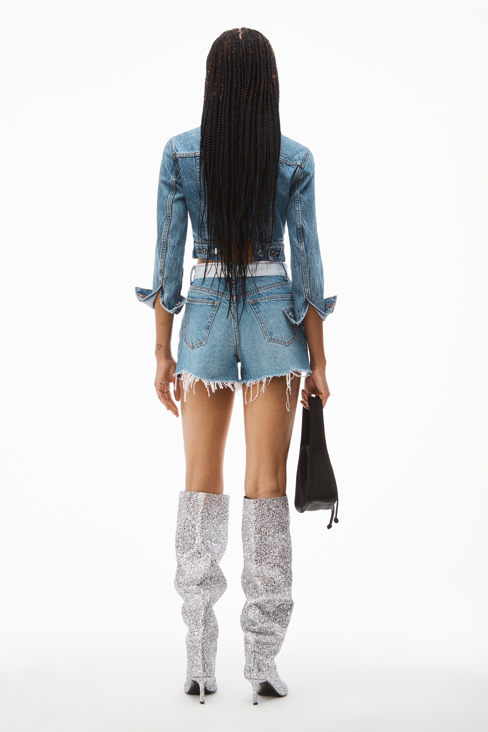 LOGO BITE SHORT IN DENIM - 4