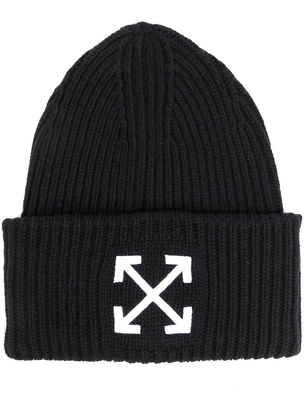 Arrow-motif embroidered beanie - 1