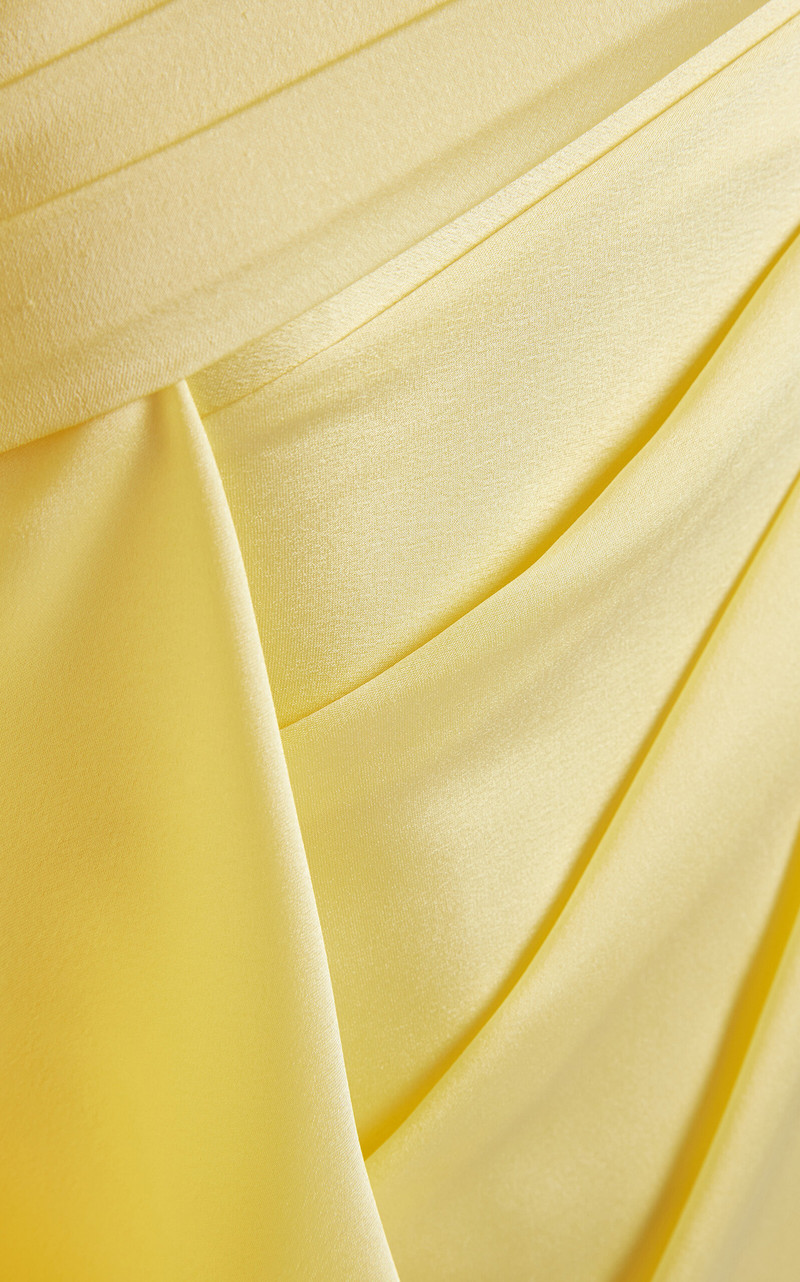 Satin Draped Maxi Cape Dress yellow 5