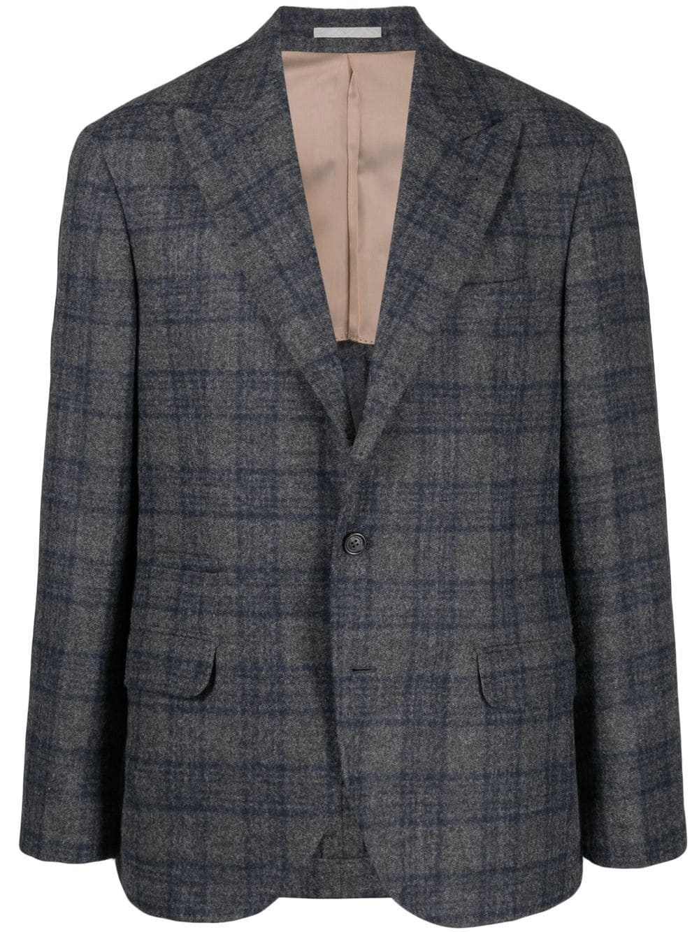 check-print single-breasted blazer - 1